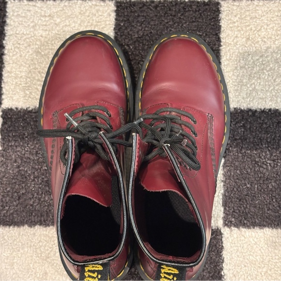 Dr. Martens Cherry Red Leather Boots - Picture 5 of 9